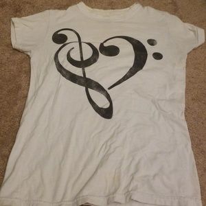 Bass & Treble Clef Making Heart Tee